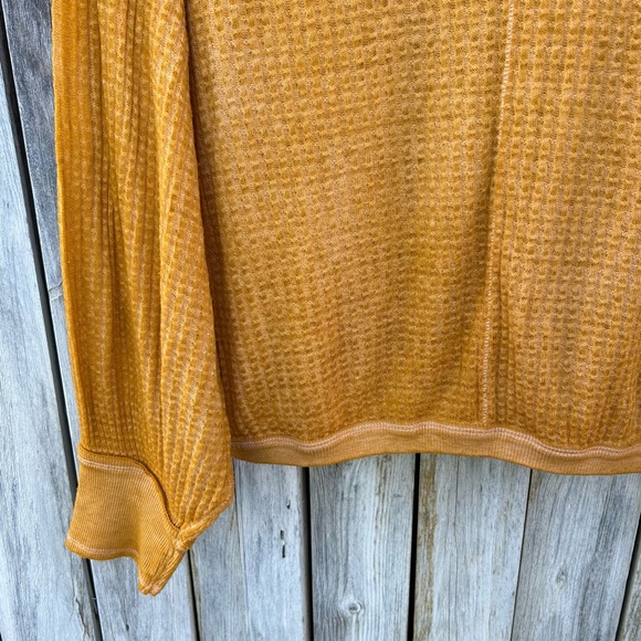 Free People We The Free South Side Thermal Top Mustard Yellow S - Picture 12 of 15